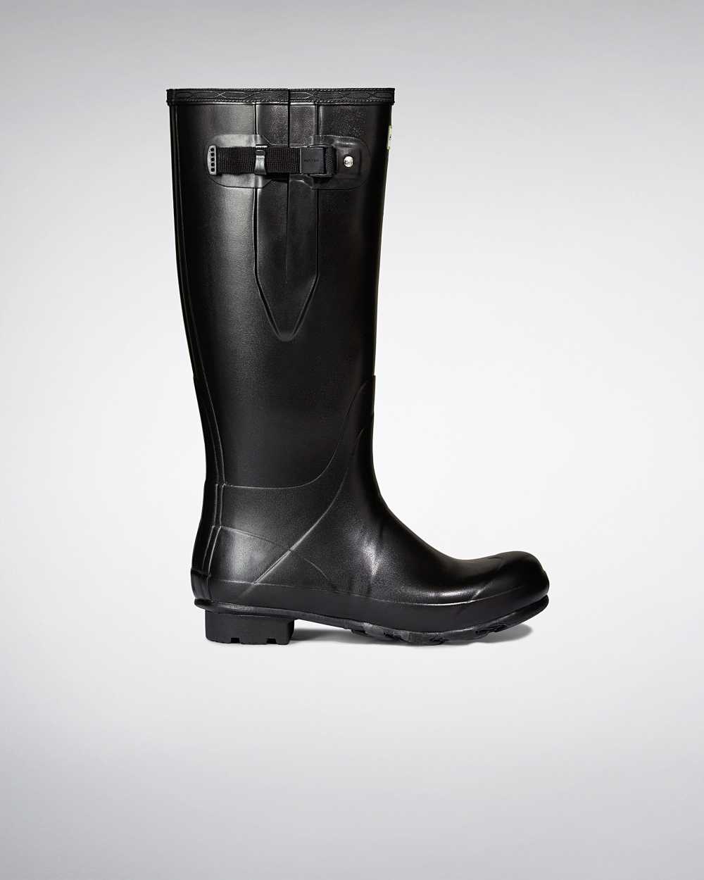 Hunter Men's Norris Field Side Adjustable Neoprene Lined Tall Wellington Boots Black,PWHV52130